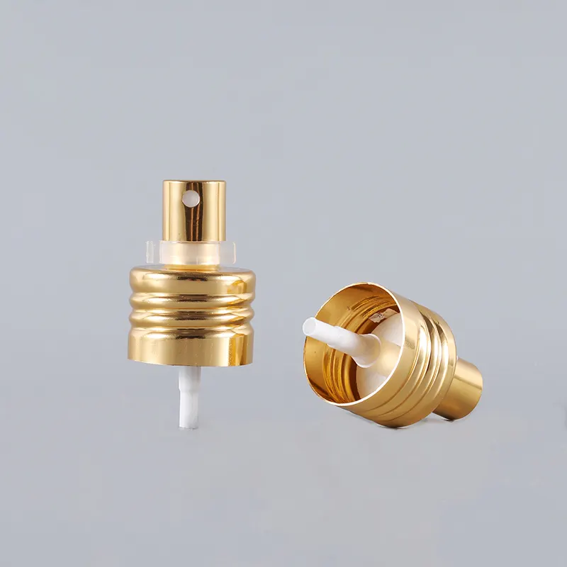 24/410 28/410 Silver Gold Non Spill Aluminum Plastic PP Cosmetic Fine Mist Spray Pump Perfume Sprayer For Bottle