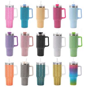 Christmas Gift Glitter Bling 40oz Insulated Vacuum Stainless Steel Tumbler Leak-Proof 12-24hr Thermal Portable Handle Rhinestone - Product Image 6