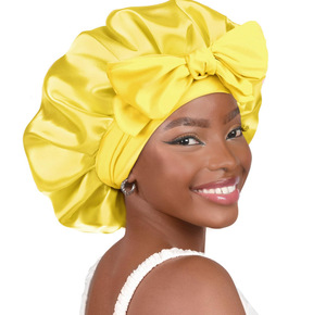 <span class=keywords><strong>Gorro</strong></span> de <span class=keywords><strong>Dormir</strong></span> <span class=keywords><strong>para</strong></span> Mujer Estilo Pañuelo de Satén - Diadema Ajustable Ligeramente Rizada - <span class=keywords><strong>Gorro</strong></span> de <span class=keywords><strong>Dormir</strong></span> Casual Reversible de Doble Capa con Lazos - Product Image 1