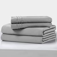 4 pièces personnalisées lot de literie blanche de qualité hôtelière drap plat de luxe brodé en coton lot de draps de lit jetables floraux de noël