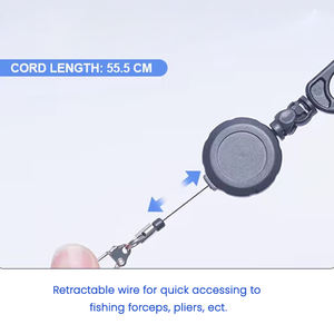 Joran Pancing Teleskopik Logam Anti Maling Kawat Carabiner Retractor Putar - Product Image 3