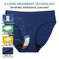 Cómodas Bragas Menstruales de Seda de Hielo Transpirables y Sin Costuras, de 4 Capas, Absorbentes, a Prueba de Fugas, Talla Grande 4XL, para Mujer