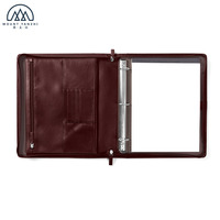 Porte-documents de luxe en cuir fait main avec logo personnalisé, organiseur de documents portable avec fermeture éclair, classeur et planificateur budgétaire