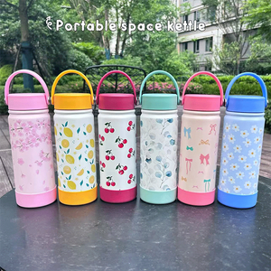 floral stainless steel <b>small</b> water <b>bottle</b> 20oz In stock with handle stainless steel water <b>bottle</b> 600ml - Product Image 1