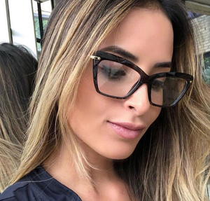 Designer Sunglasses Ce Standard Eyeglasses for Women <strong>Crystal</strong> Cat <strong>Eye</strong> Big Transparent <strong>Frame</strong> Glasses - Product Image 1