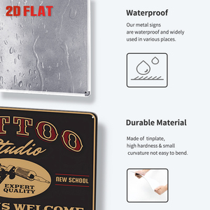 Juego de Letreros Metálicos con Temática de Estudio de Tatuajes, Decoración Retro para Pared de Tienda de Tatuajes, para Estudio o Cuarto de Hombre - Product Image 5