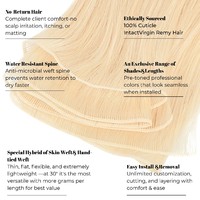 Extensiones de Cabello Virgen Crudo de Doble Trama y Densidad Fina de un Solo Donante Honorhair, Trama Plana, Cabello Eslavo, Genius Weft