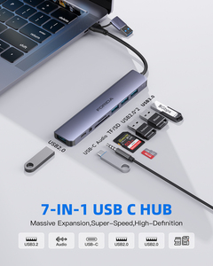 Hub USB <span class=keywords><strong>3</strong></span>.0 8-in-1 con Porte USB 2.0/<span class=keywords><strong>3</strong></span>.0, Lettore SD/TF, Audio <span class=keywords><strong>3</strong></span>.5mm, Splitter in Lega <span class=keywords><strong>di</strong></span> Alluminio per Laptop con Docking Station Type-C - Product Image 5