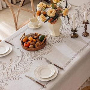 <span class=keywords><strong>Nappe</strong></span> rectangulaire Skymoving, nouvelle, personnalisée, de luxe, <span class=keywords><strong>beige</strong></span>, en polyester et <span class=keywords><strong>lin</strong></span>, brodée de fleurs, écologique, pour la décoration de la maison - Product Image 4