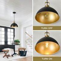 Lampes suspendues réglables en hauteur de style industriel farmhouse noires SIMIG de 12 pouces pour îlot de cuisine, salle à manger, design vintage en forme de dôme