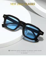 Lunettes carrées simples 2026 pour hommes – Décontractées, colorées, verres teintés personnalisables, monture PC, lunettes de soleil de créateur