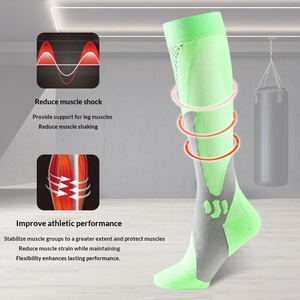 Chaussettes de compression en nylon transfrontalières, longues, élastiques, pour mollets, printemps-été, sport, course, yoga, unisexe, motif <span class=keywords><strong>l</strong></span>éopard - Product Image 1