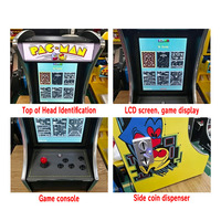 Borne d'arcade Pac-Man de 17 pouces pour bureau, avec jeux d'arcade rétro classiques et machines d'arcade à monnayeur