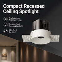 Spot encastré LED 12W sans cadre, découpe 75mm, petit trou pour plafond en bois LP-FX7570SH-RTB-21-1