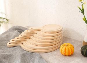 Haute Qualité Planche À Découper En Bois Ronde Pizza Pain Assiettes à Fromage avec Poignée Pour Restaurants - Product Image 2