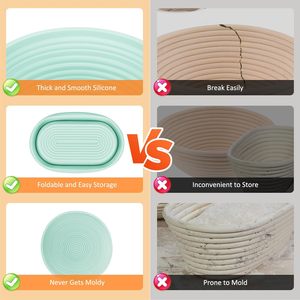 Sourdough Starter Kit Oval Foldable <b>Silicone</b> Bread Proofing Baskets 24oz Sourdough Starter Jar Sourdough Bread <b>Baking</b> Supplies - Product Image 5