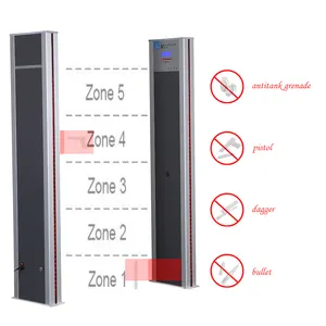 Most Popular 5 Zones HF Single Side Panel Walk Through Metal Detector - Lightweight And Portable