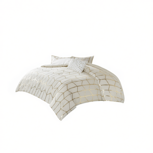 ชุดเครื่องนอน 8 ชิ้น ผ้าฝ้ายทอ 100% ลายดอกไม้ ขนาดคิงควีน สไตล์โมเดิร์น - Product Image 1