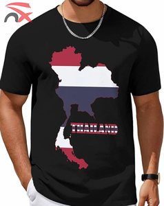 Chemises à manches courtes en polyester imprimées en gros, motif carte, drapeau national thaïlandais, <span class=keywords><strong>t</strong></span>-<span class=keywords><strong>shirt</strong></span> en tissu - Product Image 6