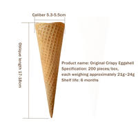 Coupe Biscuit Comestible 200 Grand Calibre Croustillant Cône Crème Glacée Croustillant DIY Dessert Cornets de Crème Glacée