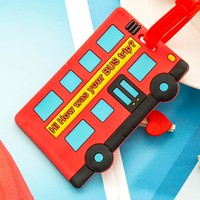 Étiquette de bagage personnalisée au prix d'usine, design de dessin animé, étiquette en PVC souple en silicone pour la décoration de pendentifs de voyage