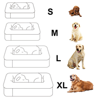 Canapé-lit orthopédique XL/XXL pour chien avec housse imperméable, mousse de soutien, coussin antidérapant amovible et lavable, motif uni