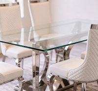 Meubles de salle à manger de villa haut de gamme, table à manger rectangulaire moderne en acier inoxydable avec cadre doré, plateau en pierre de luxe