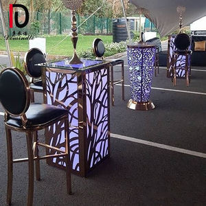 Boda bar muebles de marco de acero inoxidable luz LED de mesa de bar - Product Image 6