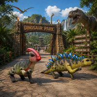 Parasaurolophus Animatronik Realistis dengan Remote Control, Versi Terbaru yang Dapat Berjalan dan Melompat, Ukuran Dapat Disesuaikan, untuk Taman Petualangan