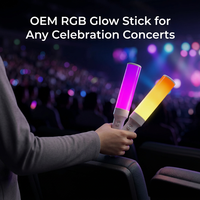 Bâtons lumineux LED en gros, 18 couleurs changeantes, réutilisables, pour concerts, 2 modes clignotants, RGB, fournitures pour fêtes rave, festivals, OEM