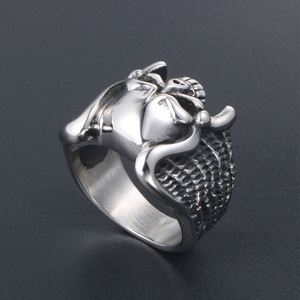 Angel Wings Skull <b>Ring</b> <b>Titanium</b> Steel Unisex Fashion Jewelry Gift SA742 - Product Image 3