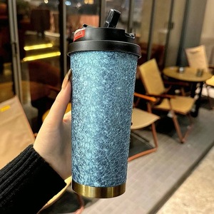 Thermos à café, design léger et luxueux, haute esthétique, design avec paille, portable, double mode de consommation, gobelet à eau de voyage pour le bureau - Product Image 3