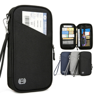 Sac porte-passeport avec logo personnalisé pour femmes porte-passeport avec blocage RFID Portefeuille pour hommes voyageant avec cartes de crédit Organisateur de documents