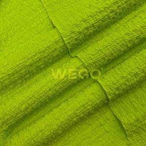 थोक 100% पॉलिएस्टर बुलबुला कपड़े बुना हुआ क्रेप बबल क्रीम खिंचाव ठोस रंगीन कपड़े - Product Image 4