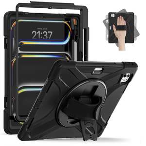 12.9 Polegada Caso <span class=keywords><strong>Tablet</strong></span> Corpo Inteiro Heavy Duty Smart Cover com Alça de Ombro 360 Suporte Rotativo para ipad Pro 13 M4 2024 - Product Image 1