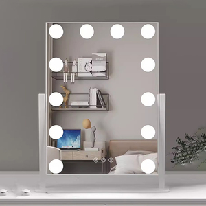 Chất Lượng Cao Hiện Đại Bạc Vanity Gương 12 Ánh Sáng Bóng Đèn 3-Màu LED Trang Điểm Gương Cảm Ứng Chuyển Đổi Kim Loại Máy Tính Để Bàn Sử Dụng - Product Image 2
