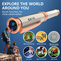 Nouveau télescope monoculaire 6X10 avec stylo doré, verre tout optique, HD, haute puissance, microscope avec vision nocturne