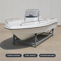 Bateau de pêche à quille intégrée 4,85 m, coque robuste et durable, 5 personnes, moteur hors-bord 90 CV, protection de coque 7 ans, batterie 60 Ah, trappe de proépilote