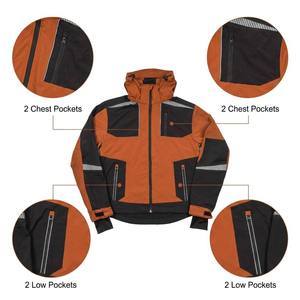 <span class=keywords><strong>Ropa</strong></span> de Montañismo Impermeable y Cortavientos de Alto Rendimiento, Chaqueta de Escalada con Capucha Ajustable y Banda Reflectante de Calor - Product Image 4