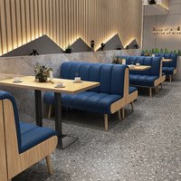 Sofá para Restaurante, Solución de Asientos Modulares a Medida, Muebles de Comedor Llave en Mano, Juego de Sillas y Mesa para Cadenas de Restaurantes y Zonas de Comida