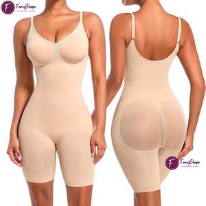 Cộng Với Kích Thước Liền Mạch Đầy Đủ Cơ Thể Fajas Nén Shapewear Thấp Trở Lại Snatched Shaper Fajas Giữa Đùi Core Bodysuit - Product Image 3