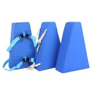 Trapezoidal <b>Foam</b> <b>Pad</b> For Hip Joint Support Post Surgical Care Rehabilitation Equipment Blue With Straps - Product Image 1