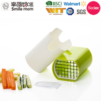 Smile Mom Coupe-légumes manuel 3-en-1 multifonction écologique en plastique pour carottes, pommes de terre et autres légumes