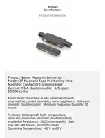 Connecteur magnétique étanche 3P, pas de 2,3 mm, broches à ressort, prises de charge mâle et femelle pour appareils connectés intelligents