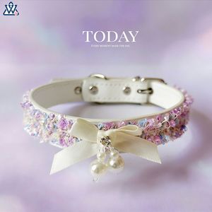 Collier pour animaux de compagnie avec nœud papillon, réglable, en PU, style princesse, élégant, multicolores, pour chien et chat - Product Image 5