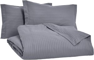 100% Cotton 250TC 1Cm Sọc Trắng Và Màu Xám Bộ Đồ Giường Khách Sạn Duvet Cover Bed <span class=keywords><strong>Sheet</strong></span> <span class=keywords><strong>Set</strong></span> Cho Bán Buôn - Product Image 2