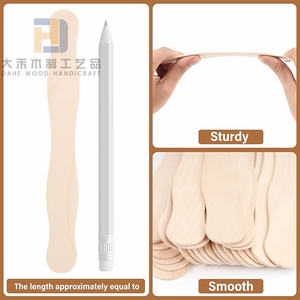 50 pièces inachevé en bois ondulé <span class=keywords><strong>Popsicle</strong></span> <span class=keywords><strong>bâton</strong></span> bois naturel mariage ventilateur bâtons poignées ensemble pour bricolage artisanat faisant peinture mélange - Product Image 4