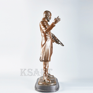Estatuas de bronce y esculturas decorativas Artesanías y estatuas de músicos Artesanías de metal para decoración de interiores - Product Image 3