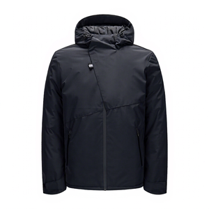 Veste coupe-vent unisexe à capuche, imperméable, coupe-vent, respirante, tissu en laine écologique, fermeture éclair, couleur unie, décontractée - Product Image 1