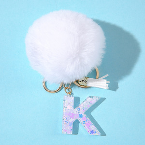 سلسلة مفاتيح بدلاية مخصصة للسيدات سلسلة مفاتيح مزينة بالكرات البيضاء الجديدة من الترتر في أكياس بلاستيكية - Product Image 5